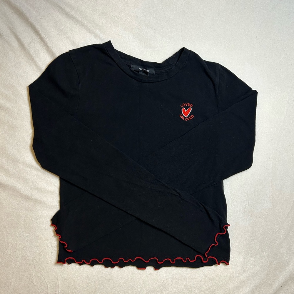 Forever 21 Black Long Sleeve Top